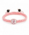 Bling Jewelry Pink Breast Cancer Ribbon Crystal Shamballa Inspired Bracelet 12mm - C8119VA3Q4X
