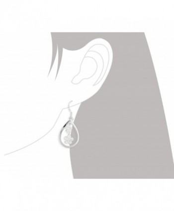 Sterling Silver Teardrop Dangling Plumeria in Women's Drop & Dangle Earrings