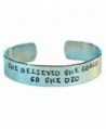 She Believed She Could so She Did. - Inspired - Hand Stamped 1/2" Aluminum Cuff - CS11PFLVLJ5