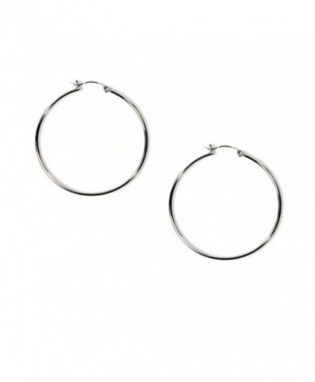 Big .925 Sterling Silver Round Circle Hoop Earrings 50mm 2" - CY117ZAUF1N