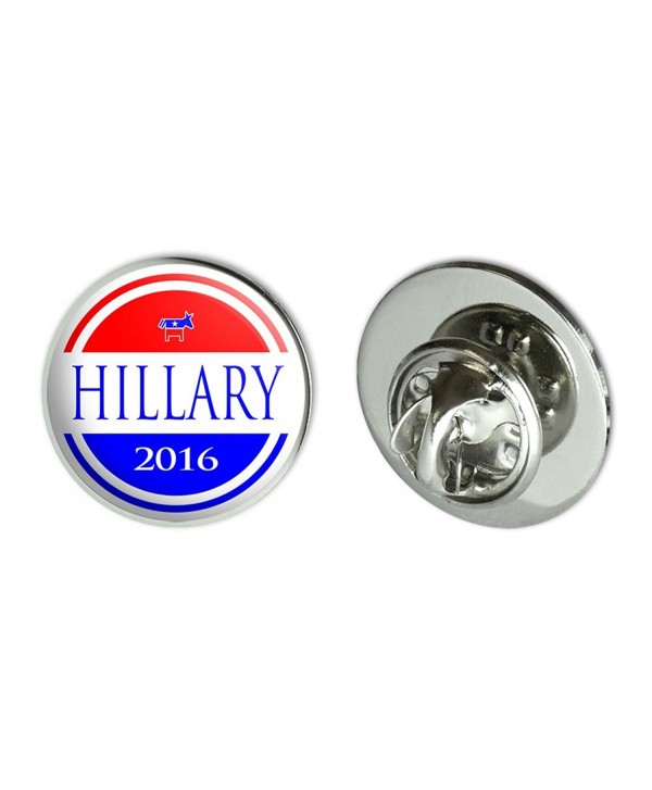 Hillary 2016 Democrat Logo Hillary Clinton for President Round Metal Lapel Hat Pin Tie Tack Pinback - CJ122N0YOAR