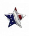cocojewelry 4th of July American Flag Heart Star Stretch Resizable Band Cocktail Ring - Silver-tone Star - C6188YMYEDL