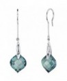 Onion Cut 18.50 Carats Simulated Alexandrite Dangle Earrings Sterling Silver - CD118OL26PV