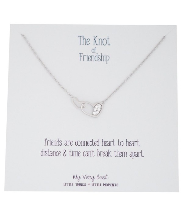 My Very Best Knot of Friendship Double Heart Necklace - silver plated brass - CT1888GCIK9