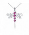 Dragonfly Pendant 925 Sterling Silver Heart Necklace for Women Girl 18'' . - C818679L56G