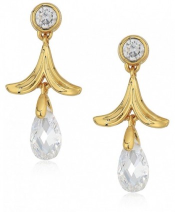 Nicole Miller Briolette Petal Drop Earrings - Gold/Clear - CG17Z2MOAXE