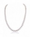 White Freshwater Cultured Pearl Necklace A Quality (6.5-7.0mm)- 18 inch- rhodium-plated-base-metal clasp - C11191B7FAD
