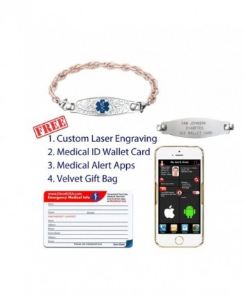 Divoti Engraved Beautiful Inter Mesh Stainless in Women's ID Bracelets