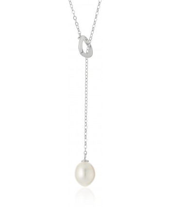 Bella Pearl Dangling Lariat White Y-Shaped Necklace- 19.5" - C0128ZP2Y2P