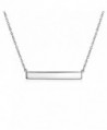 Bling Jewelry Modern Thin Bar Pendant Sterling Silver Necklace 16 Inches - CF1211X2NX3