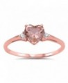 CHOOSE YOUR COLOR Sterling Silver Heart Promise Ring - Simulated Morganite - CN185CW57TO