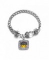You Are My Sunshine Classic Silver Plated Square Crystal Charm Bracelet - CT11U7NZ359