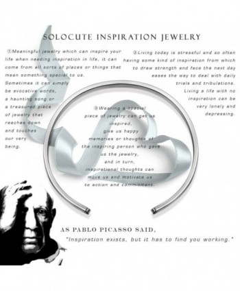 SOLOCUTE Sterling Bracelet Engraved Inspirational in Women's Cuff Bracelets