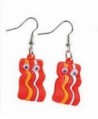 For The Love of BACON! Bacon Googly Eye Earrings Red - CB11Q90Q5Y7