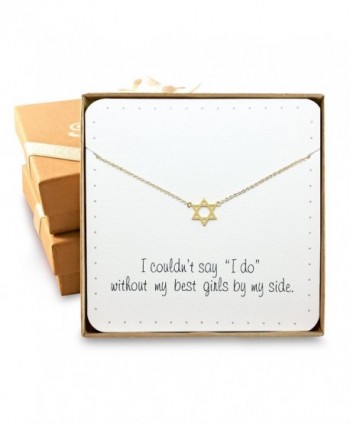 Bridesmaid Gifts - Star of David Necklace (16+2" Extender- 24K Gold Plated) - CC12O26HTCZ