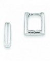 Sterling Silver Huggie Square Hoop Earrings Jewelry - CA11494E4Y3