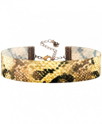 Twilight's Fancy 3D Rattlesnake Animal Print Color-Change Lenticular Hologram Choker Necklace - CL1847DSSRG