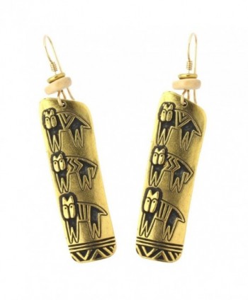 Laurel Burch Hieroglyphic Cats Goldtone Cast Earrings - CV17YGI287W