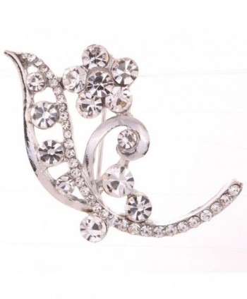YAZILIND Jewelry Flower Leaf Flower Hollow Carve Shiny Brooches and Pins for Women - CU11IMJE9KZ