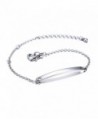 Free Engraving- Personalized Stainless Steel Thin Tag Name Initial Monogram Bar Bracelets for Women Girls - CD1825MQSQY