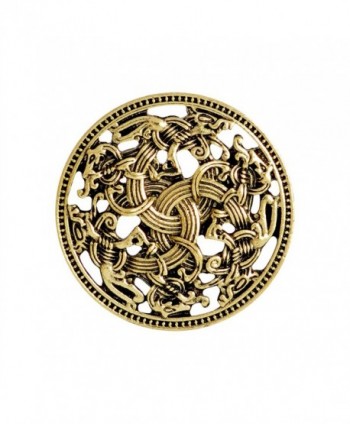 QIHOO Norse Medieval viking shield symbol brooch Celtic Norse Vintage Jewelry - Gold - CP1809NG27I