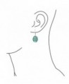 Silver Synthetic Turquoise Leverback Earrings