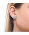 BERRICLE Rhodium Sterling Zirconia Earrings in Women's Stud Earrings