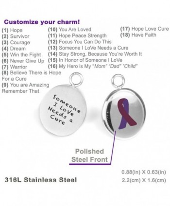 MyIDDr Custom Engraved Purple Awareness in Women's Charms & Charm Bracelets