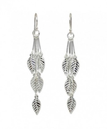 NOVICA .925 Sterling Silver Leaf-Shaped Dangle Earrings- 'Leaf Chimes' - C2114VZMODD