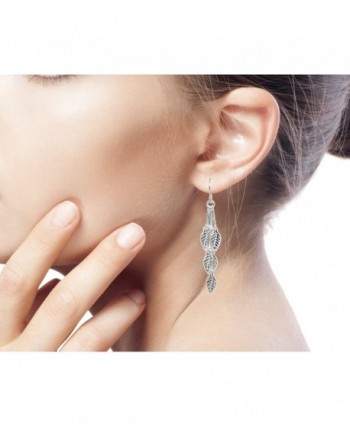 NOVICA Sterling Silver Leaf Shaped Earrings in Women's Drop & Dangle Earrings