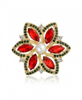 Bling Jewelry Poinsettia Simulated Christmas
