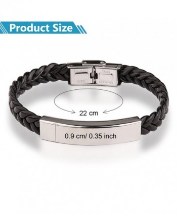 Gagafeel Leather Bracelet Engraved Stainless