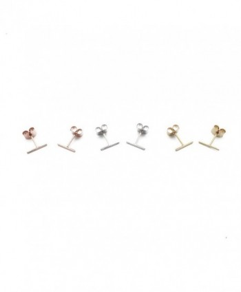 HONEYCAT Skinny Midi Wire Bar Earrings Trio (Gold- Silver- Rose Gold) - C012K37LRRL
