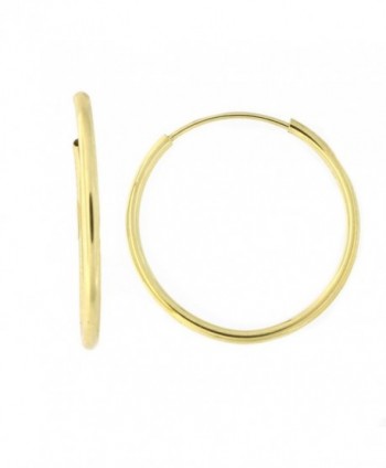 14k Yellow Gold 1mm Endless Hoop Earrings- 16mm (5/8") - CF128CRACND