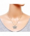 Crystal Embellished Butterfly Pendant Necklace