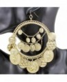 Q&Q Fashion Tribal Rare Coins Big Hoop Banjara Kuchi Belly Dance Chain Boho Gypsy Dangle Earrings 30g/pc - CP124KQSR01