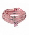 3 Wrap Pink Ribbon Bracelet | SPUNKYsoul Collection - CR187572YRY