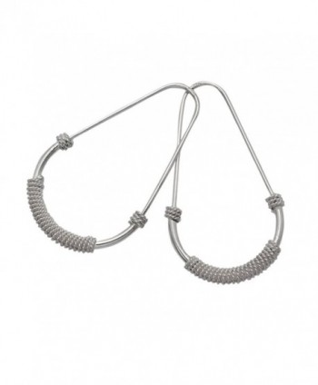 Sterling Silver Pear Shaped Endless Hoop Earrings - C011DJPNF1L