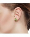 7x5mm Green Peridot Yellow Earrings