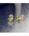 7x5mm Green Peridot Yellow Earrings in Women's Stud Earrings