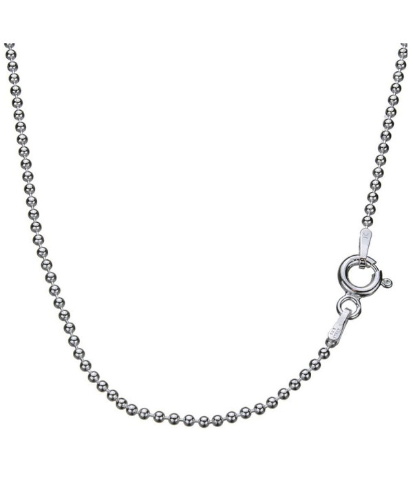 Sterling Silver 1.5mm Bead Ball Nickel Free Chain Necklace Italy - C9119YCT1Z7