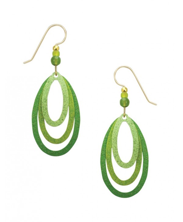 Adajio by Sienna Sky 3 Part Open Stack Shades of Green Oval Earrings 7790 - CF17XXQNZ0G