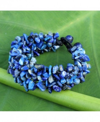 NOVICA Lapis Lazuli Beaded Bracelet in Women's Link Bracelets