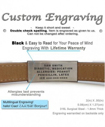 Genuine Leather Bracelet Engraving 6 75in 8 25in