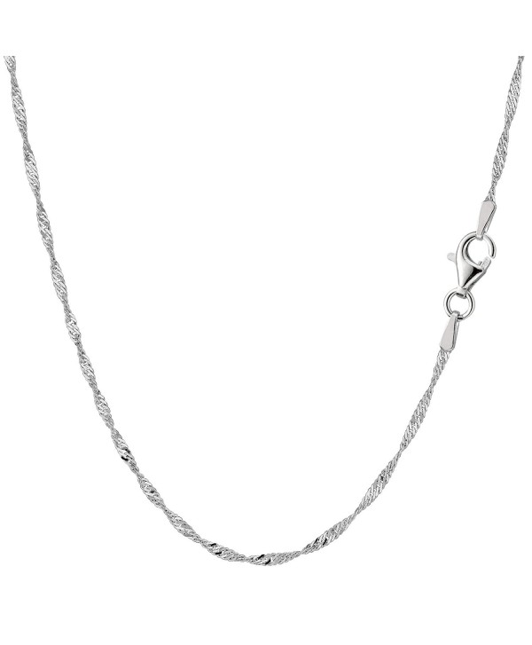 Sterling Silver Rhodium Plated Singapore Chain Necklace- 1.6mm - CN1150Z4CNX