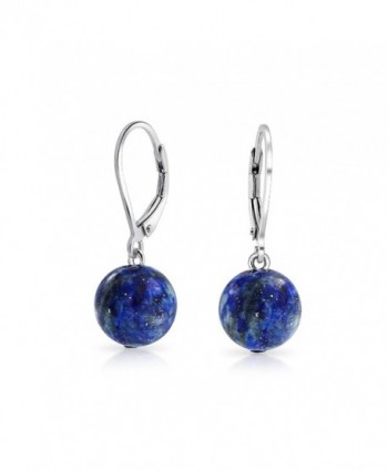 Bling Jewelry Sterling Silver Leverback Dyed Lapis Dangle Gemstone Drop Earrings - CA11FA8NUTB