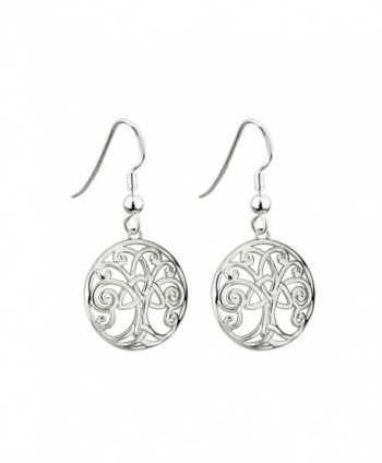 Celtic Tree of Life Earrings Rhodium Plated Irish Made - CO116DCVSD9