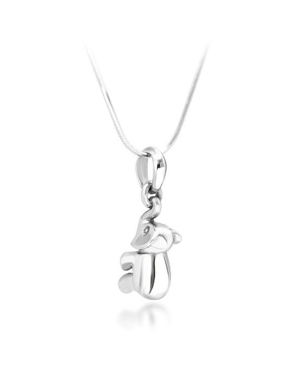 925 Sterling Silver 3D Elephant Animal Lovers Pendant Necklace- 18 inches - CZ11O1WVIVZ