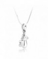 925 Sterling Silver 3D Elephant Animal Lovers Pendant Necklace- 18 inches - CZ11O1WVIVZ