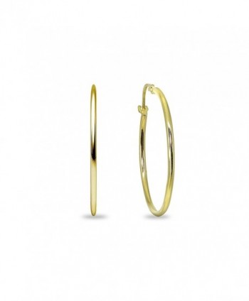 14K Yellow Gold Thin Lightweight Round-Tube Hoop Earrings - CE18958KRE8